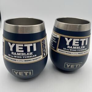 Yeti Rambler 10‎ oz wine tumbler Navy Blue 2018 Set Of 2